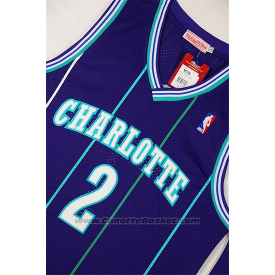 Maglia Charlotte Hornets Larry Johnson #2 Retro Viola
